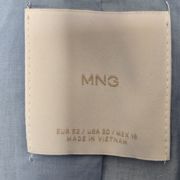 NWT Mango 100% Linen Blazer Suit and Pant Set Sky Blue Size 20 USA - Picture 8 of 16